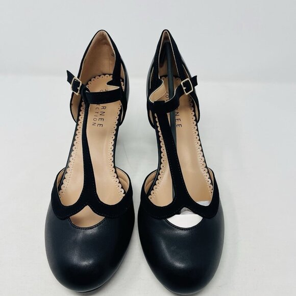 Journee Collection Womens Size 11 Olina T Strap Round Toe Pumps Heels Black $89 - Picture 6 of 11